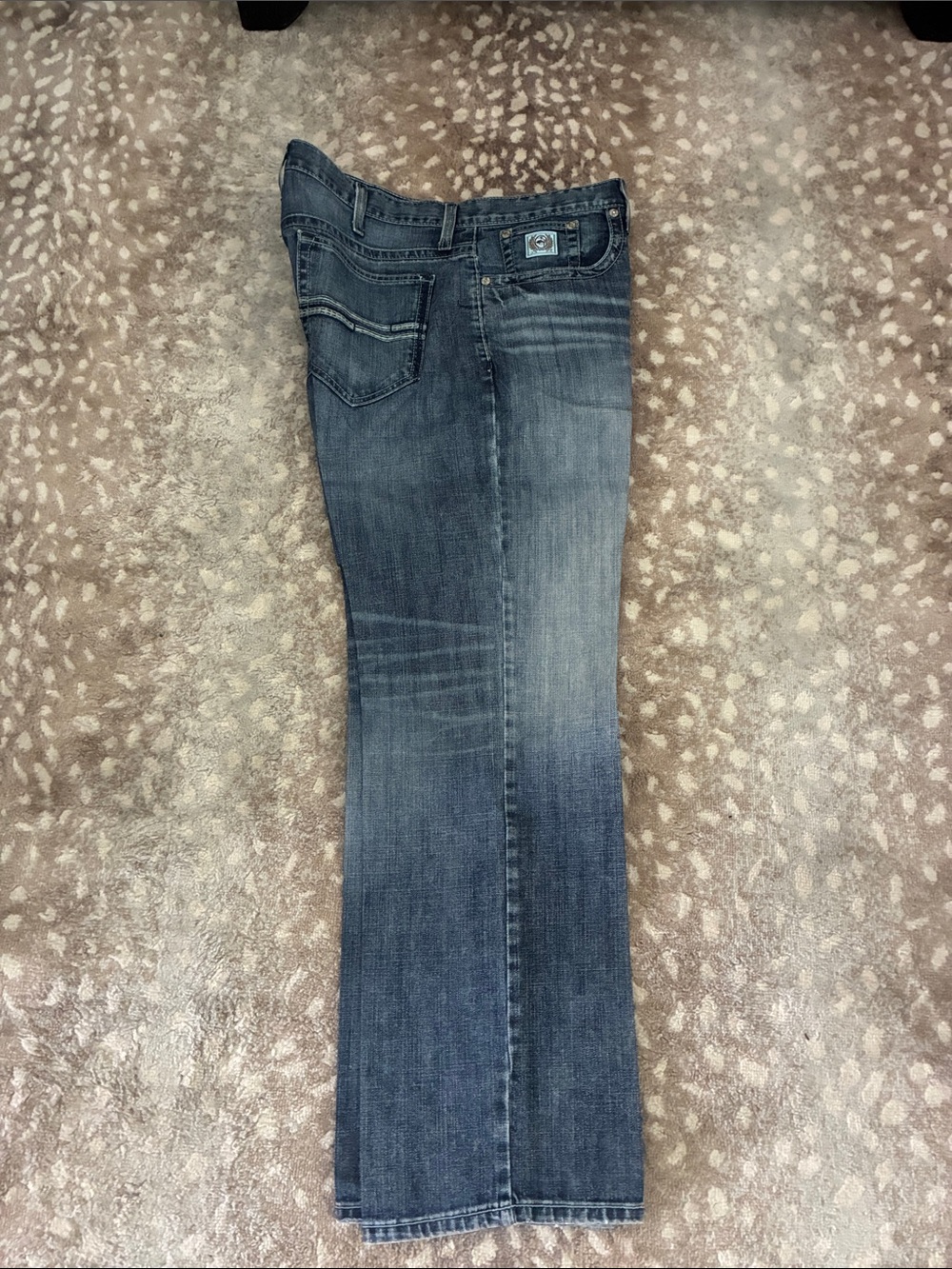 Cinch Men's Faded Dark Blue Bootcut Jeans